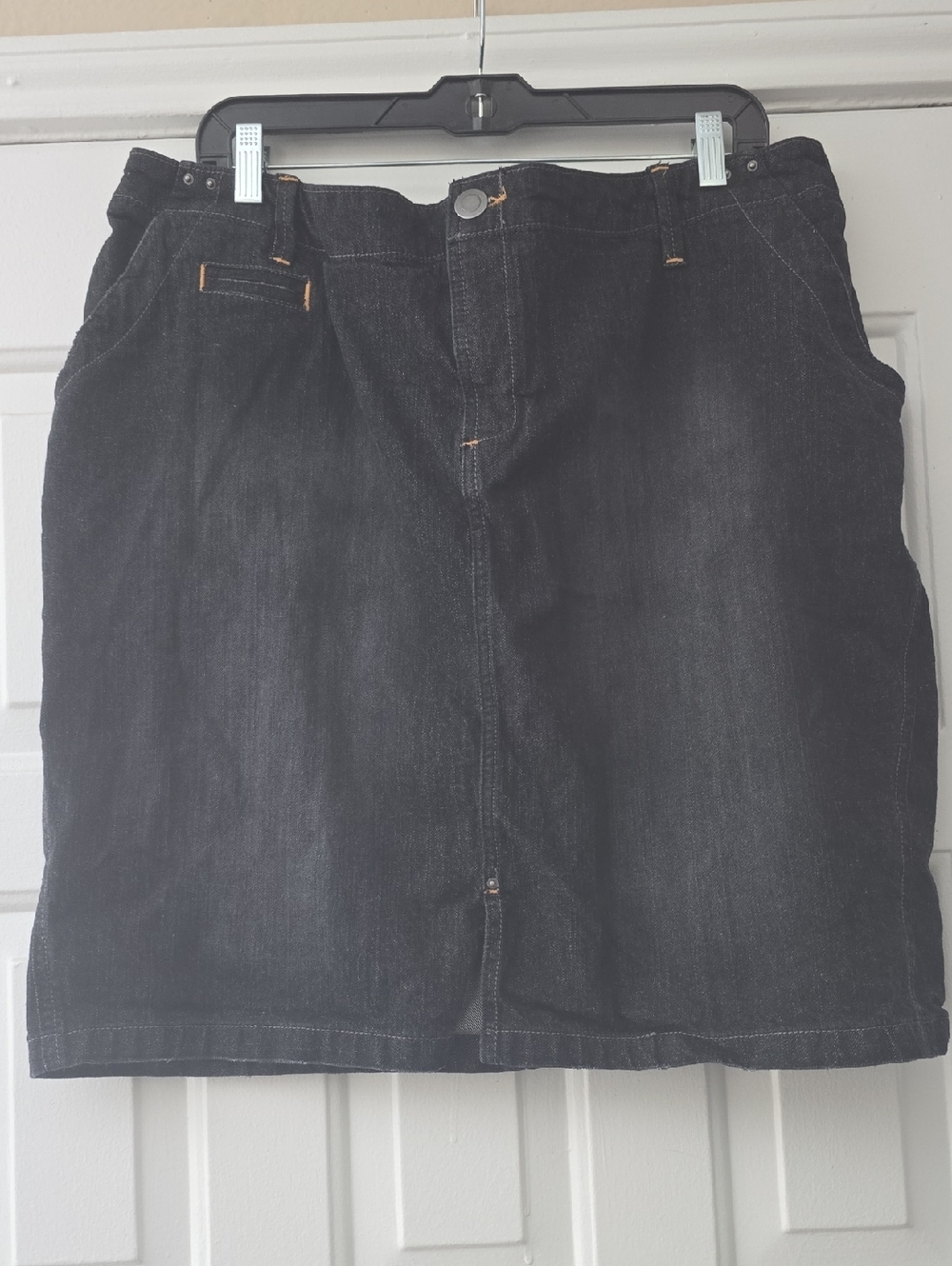 Old Navy Black Denim Mini Skirt with Front Seam
